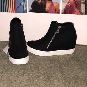 Black Suede zipper booties
